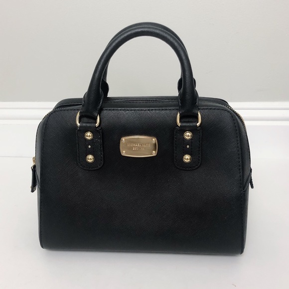 SOLD Michael Kors Rounded Black Saffiano Purse - Picture 2 of 12